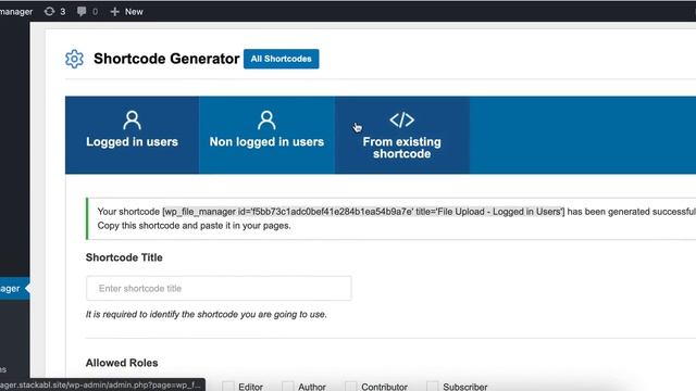 How to generate shortcode for logged in users by WP File Manager Pro? смотреть онлайн