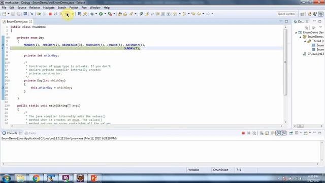 How to define a constructor in enum? - enum Day | Java enum | enum in Java | Java Tutorial смотреть онлайн
