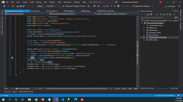 how to create a new virtual bank account Razorpay Api in asp.net смотреть онлайн