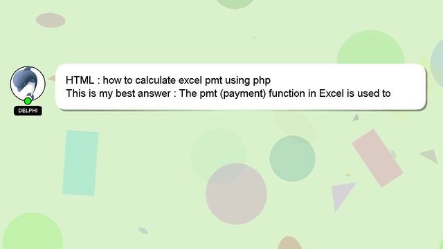 HTML : how to calculate excel pmt using php смотреть онлайн