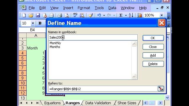 Excel Named Range смотреть онлайн