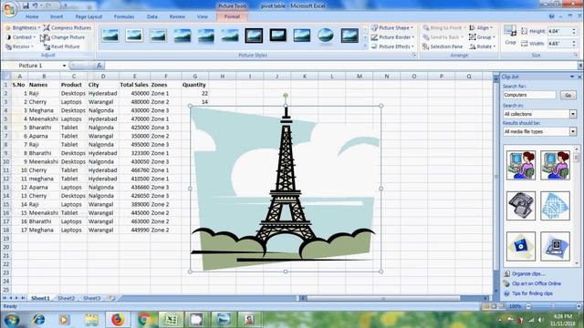 Excel 2007: how to insert and format clip arts in excel смотреть онлайн