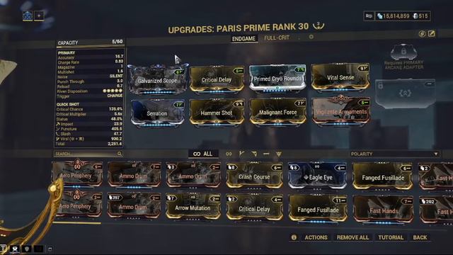 Warframe Paris-Prime Endgame/Full-crit builds смотреть онлайн