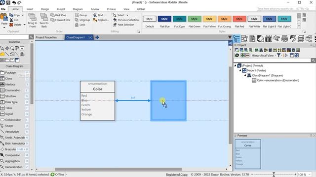 Create UML Enumeration in Software Ideas Modeler смотреть онлайн