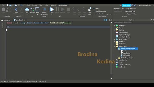 How To Remove Walking Sound Effects | ROBLOX Script Tutorial смотреть онлайн