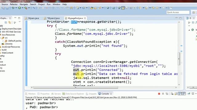 Servlet program to connect MySQL database смотреть онлайн