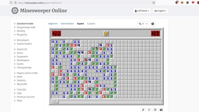 Minesweeper Expert No Flags 64.271 Seconds смотреть онлайн