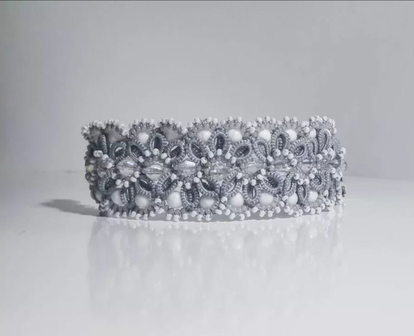 Фриволите Анкарс. Чокер \ Браслет. Расшивка бусинами. DIY. Frivolite