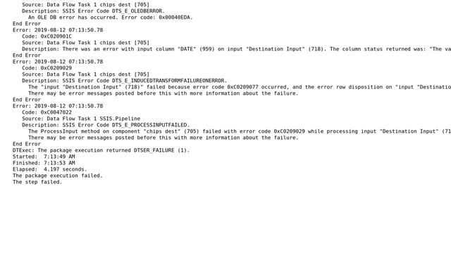 Why am i getting a truncation error when running a SSIS package on the sql server agent, but not... смотреть онлайн