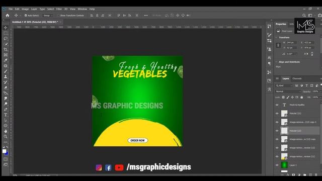Vegetables Banner Design in Photoshop | Social Media Banner Design | MS Graphic Designs смотреть онлайн