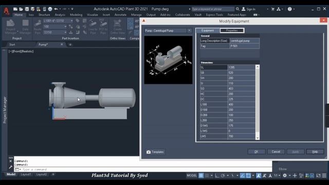 Plant 3d Tutorial For | Standard pump modelling | смотреть онлайн