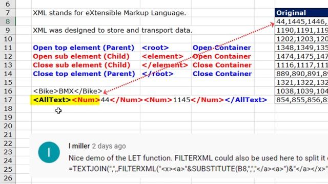 FILTERXML Function to Split Text into Cells. Excel Magic Trick 1685. смотреть онлайн