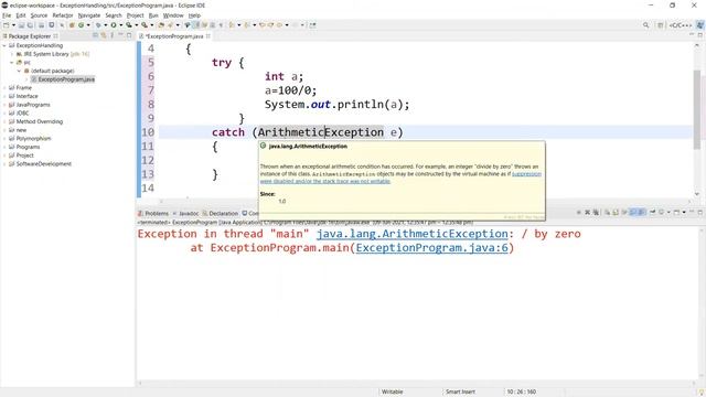 Exception Handling in Java | Example of Exception Handling смотреть онлайн