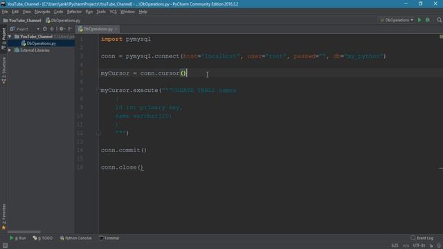 INSERT, UPDATE & DELETE in MySQL using Python смотреть онлайн