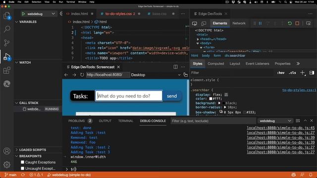 End to end web development workflow in VS Code - Browser Console смотреть онлайн