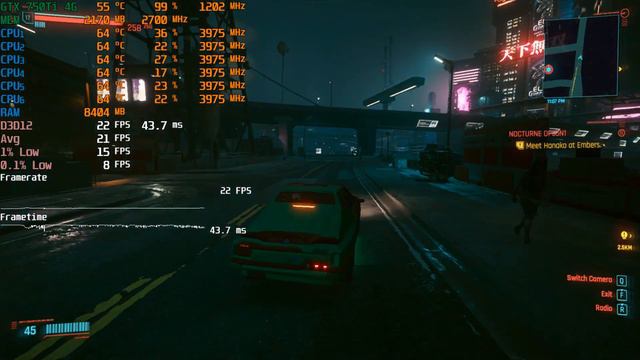 Cyberpunk 2077 (v1.1) GTX 750 Ti 1080p, 900p, 720p смотреть онлайн