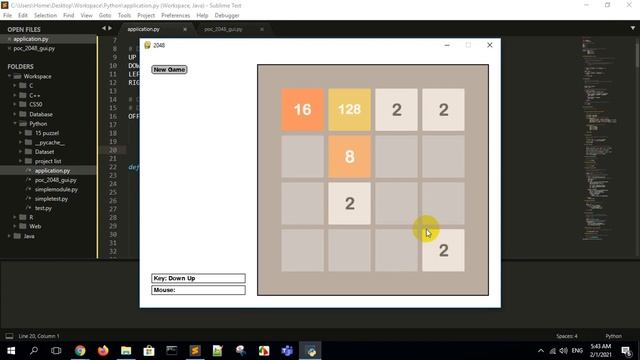 this is 2048 Game | Using Python смотреть онлайн