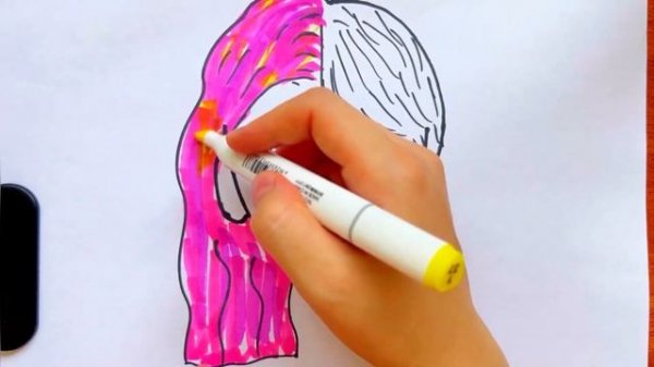 How to draw WEDNESDAY ADDAMS drawing tutorial учим рисовать УЕНЗДЕЙ