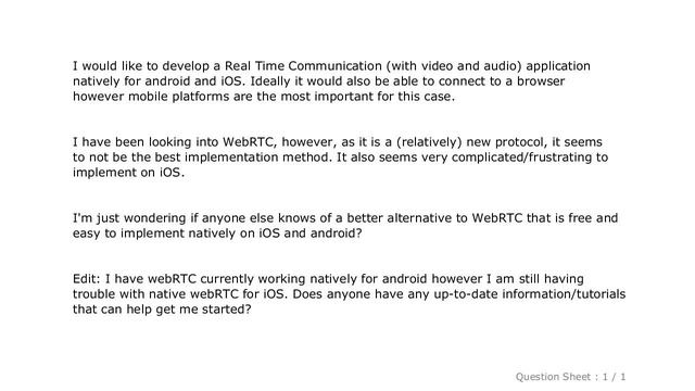iOS : Native Real Time Communication alternatives to WebRTC смотреть онлайн