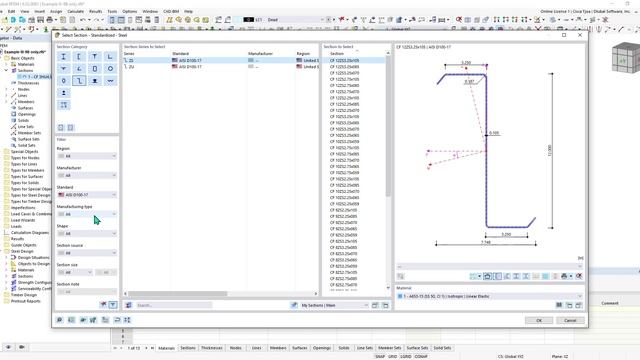 FAQ 005376 | Which standardized sections are valid for AISI cold-formed steel design in RFEM 6? смотреть онлайн