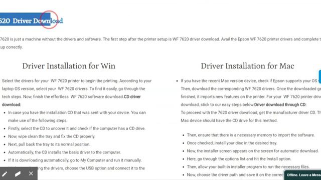 Epson WF 7620 Driver Download  New Drivers For Mac & Win( New 2020 User Guide )