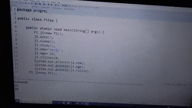 java program to create object,and giving vlaues to variables смотреть онлайн