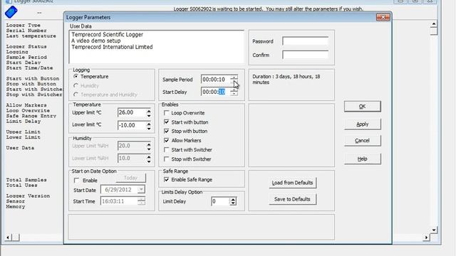 TRW Basic parameter configuration and start of Temprecord Data Logger смотреть онлайн