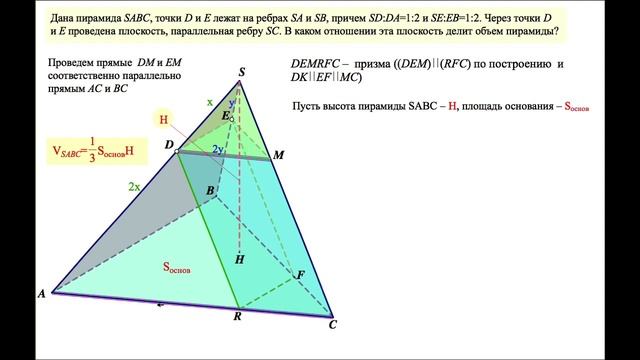 С2 на нахождение отношения объемов многогранников смотреть онлайн