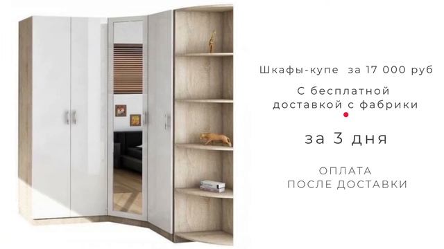Шкафы-купе за 17 000 руб С бесплатной доставкой с фабрики за 3 дня. Оплата после доставки. смотреть онлайн