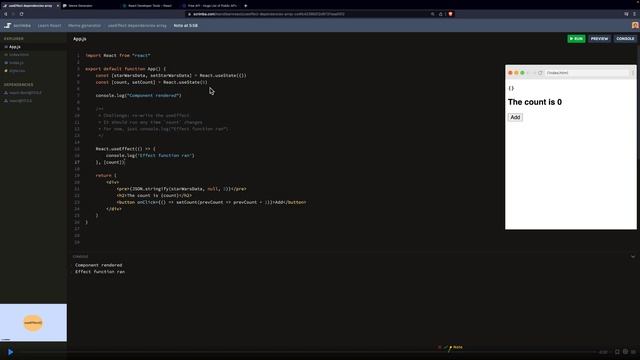 React useEffect() Dependencies смотреть онлайн