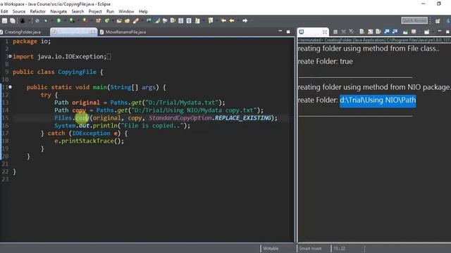 Making Directory Copy Move Rename file using Java смотреть онлайн