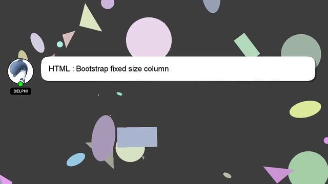 HTML : Bootstrap fixed size column смотреть онлайн