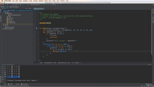 6 Returns and jumps, how to use continue and break in Kotlin смотреть онлайн