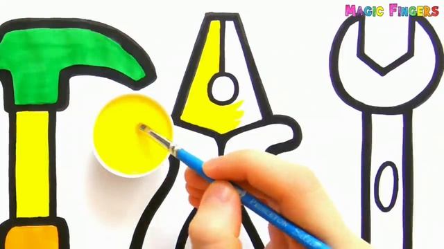 Toy Tools Drawing, Coloring and Painting | Art Tips for Kids & Toddlers #120 смотреть онлайн