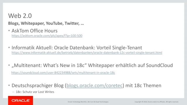 Oracle Technology Monthly April 2018 смотреть онлайн