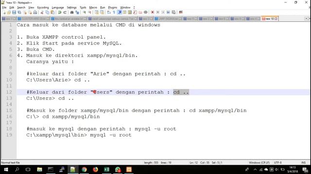 Cara masuk ke mysql (database) melalui CMD di windows смотреть онлайн