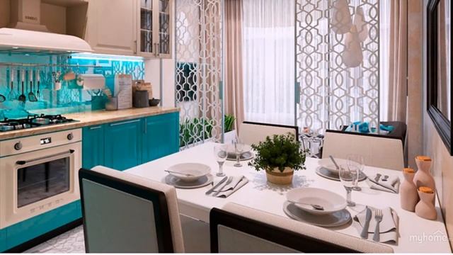 Бирюзовые кухни от производителя. Дизайн бирюзовой кухни смотреть онлайн