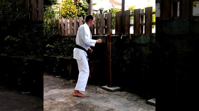 Кюдокан Хомбу Додзе. Базовые упражнения на макивара. Цубоя, Наха, Окинава. смотреть онлайн