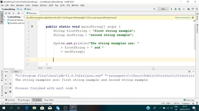 String data type Java смотреть онлайн