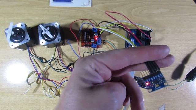 Arduino R3 + MPU6050 + 2xL298N + 2 Stepper Motor 0.9°