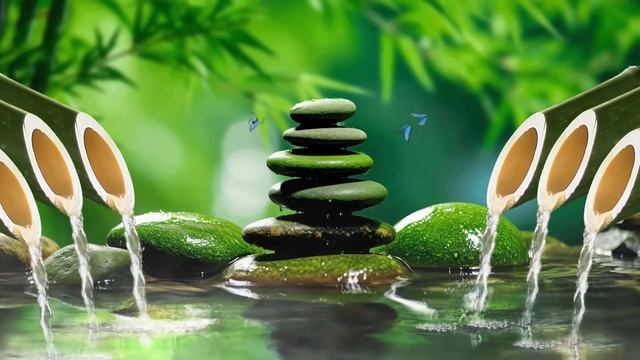 Bamboo Water Fountain Healing 24/7 - Bamboo, Peaceful Music, Meditation Music, Nature Sounds