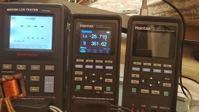 Часть 4.Hantek 1832c и Mastech ms5308, измерения индуктивности. смотреть онлайн