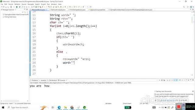 Reversing the Words in a String using Java смотреть онлайн