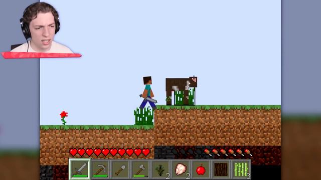 Playing Fake Minecraft But It's 2D смотреть онлайн