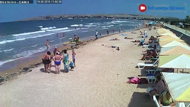 Пляж в Щёлкино, 16.08.2015 - time-lapse с камеры 5 смотреть онлайн