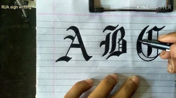 Gothic calligraphy Alphabet | gothic calligraphy compilation | How to write Gothic Calligraphy font