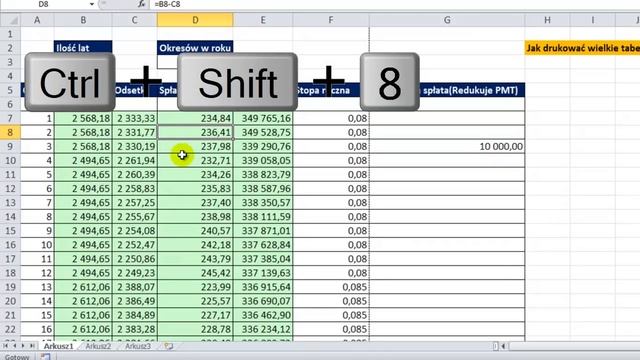 Excel - Drukowanie wielkich tabel - nagłówek na każdej stronie - porada #44 смотреть онлайн