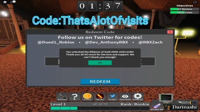 Новые лучшие коды в Roblox Survive The Killer смотреть онлайн