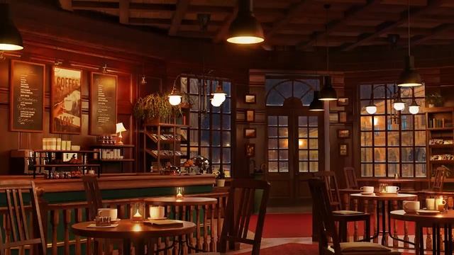 Cozy Coffee Shop Ambience with Instrumental Smooth Jazz Music & Cafe Sounds.mp4 смотреть онлайн