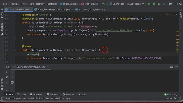 Spring Retry | Spring Retry implementation in Spring Boot | @EnableRetry| @Retryable | @Recover смотреть онлайн